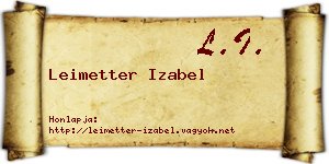Leimetter Izabel névjegykártya